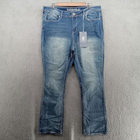 Hydraulic Jeans Hydraulic Jeans Womens 6 Blue Faded Lola Curvy Slim Bootcut Contrast